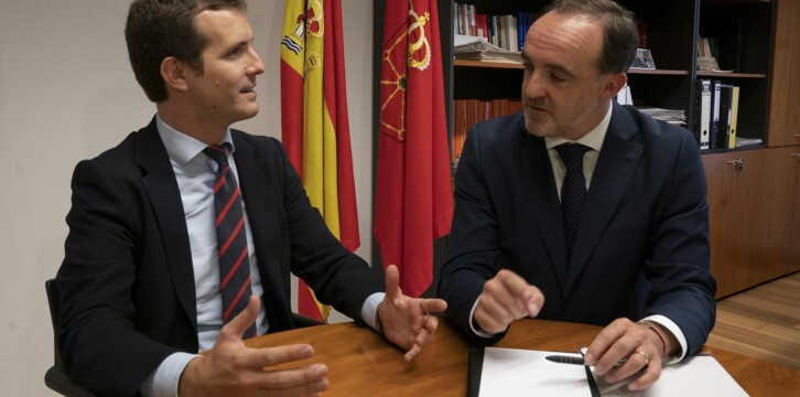 Reunión de Pablo Casado con Javier Esparza, Presidente de UPN