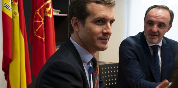 Reunión de Pablo Casado con Javier Esparza, Presidente de UPN