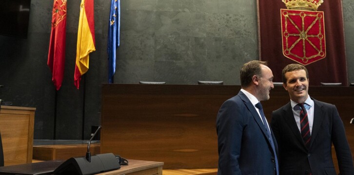 Reunión de Pablo Casado con Javier Esparza, Presidente de UPN