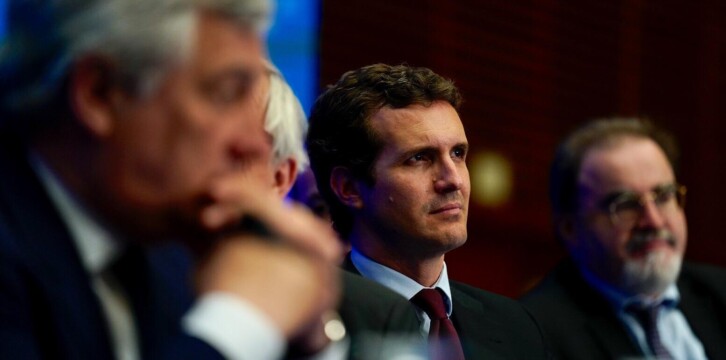 Pablo Casado en la reunión del GPPE celebrada en San Sebastián