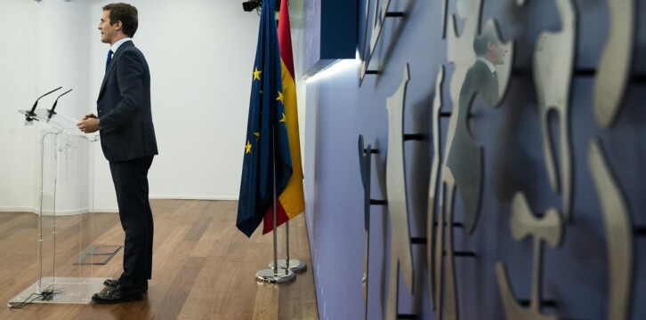 Pablo Casado comparece antes los medios de comunicación