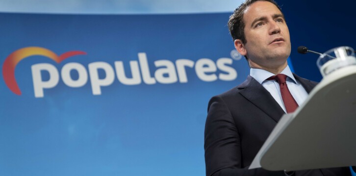 El secretario general, Teodoro García Egea, en rueda de prensa