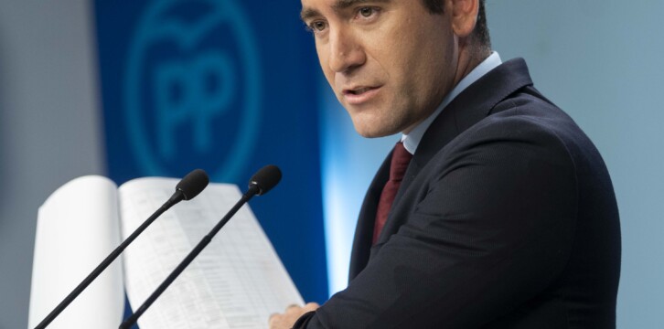 El secretario general, Teodoro García Egea, en rueda de prensa