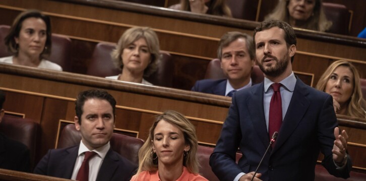 Pablo Casado, durante su intervención en la Sesión de Control