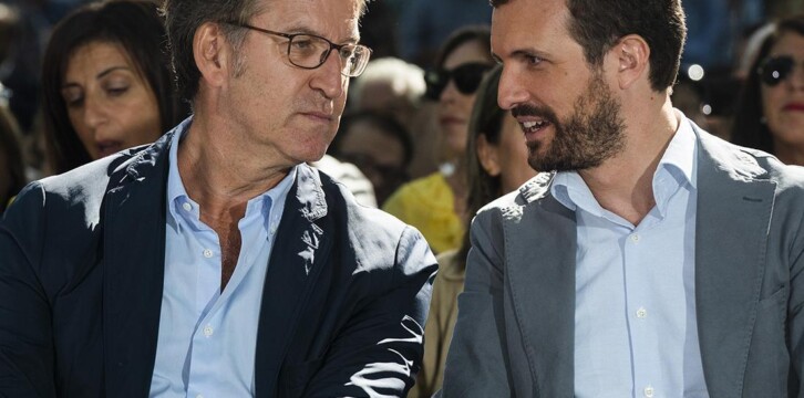 Pablo Casado conversa con Alberto Núñez Feijóo