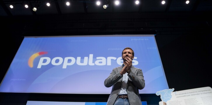 Pablo Casado en la clausura de la Convención del PP Vasco