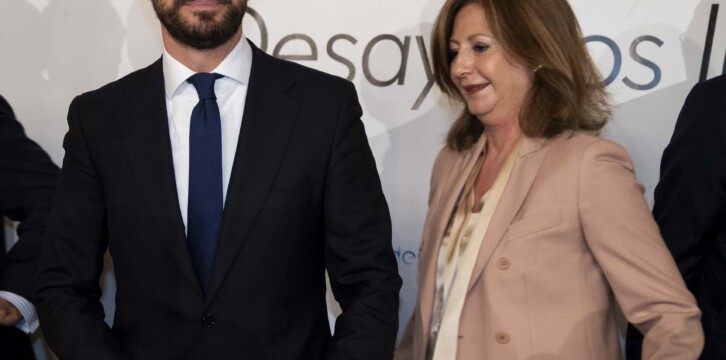 Pablo Casado en el desayuno de Europa Press