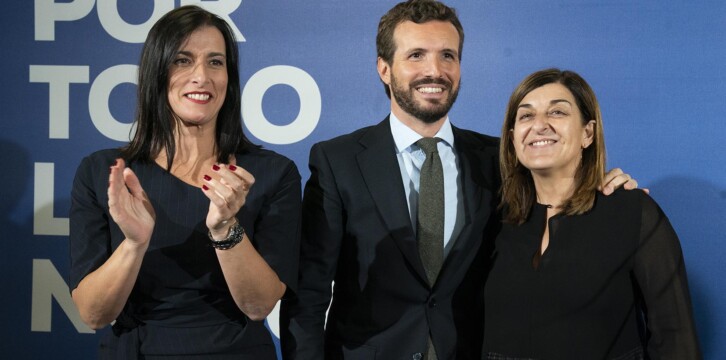 Pablo Casado en un acto del PP sobre Sanidad en Santander