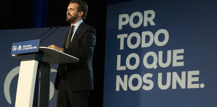 El presidente del Partido Popular, Pablo Casado