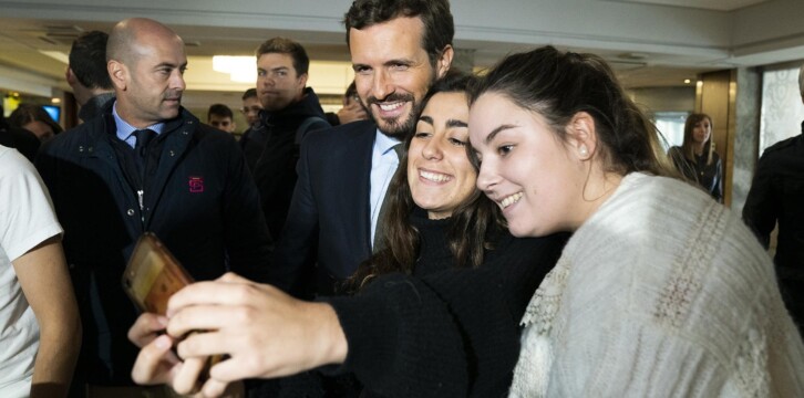 Pablo Casado en un acto del PP sobre Sanidad en Santander