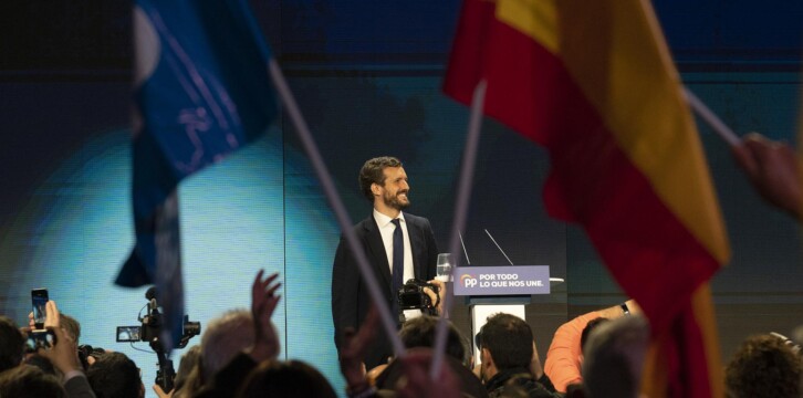 Intervención de Pablo Casado en el cierre de campaña del PP en Madrid