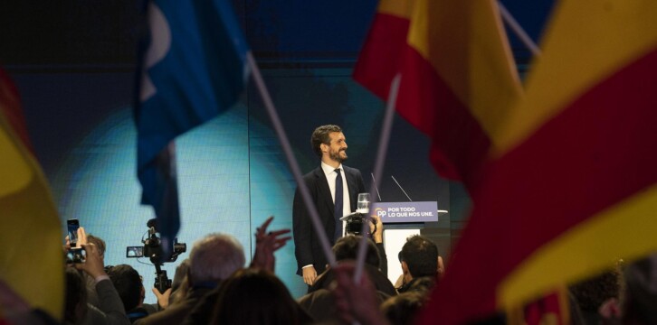 Intervención de Pablo Casado en el cierre de campaña del PP en Madrid