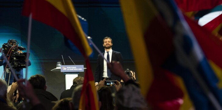 Intervención de Pablo Casado en el cierre de campaña del PP en Madrid
