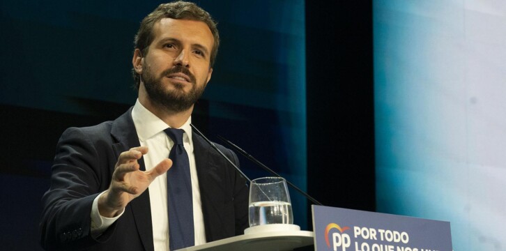 Intervención de Pablo Casado en el cierre de campaña del PP en Madrid