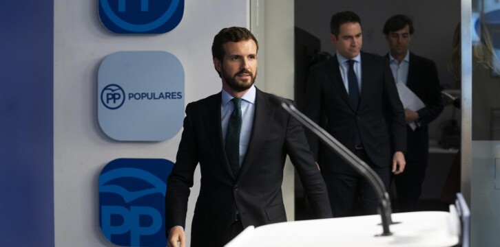 El presidente del Partido Popular, Pablo Casado
