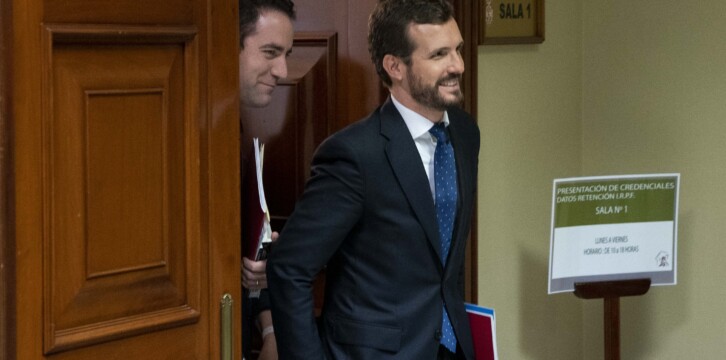 El presidente del Partido Popular, Pablo Casado