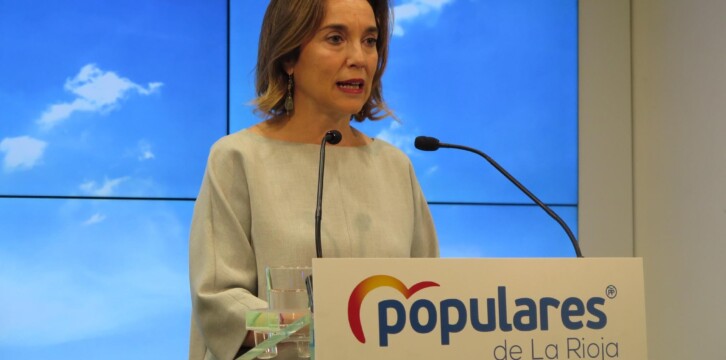 La vicesecretaria de Política Social, Cuca Gamarra, en rueda de prensa