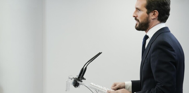 Pablo Casado en rueda de prensa en el Congreso de los Diputados tras la ronda de contactos del Rey