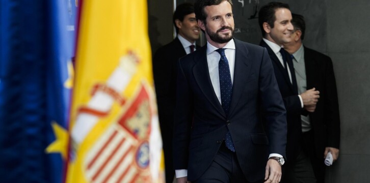 Pablo Casado en rueda de prensa en el Congreso de los Diputados tras la ronda de contactos del Rey
