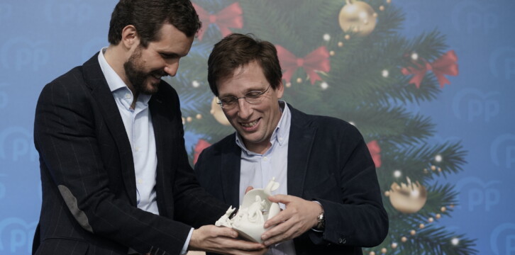 Pablo Casado interviene en la comida de Navidad del PP de la Comunidad de Madrid.