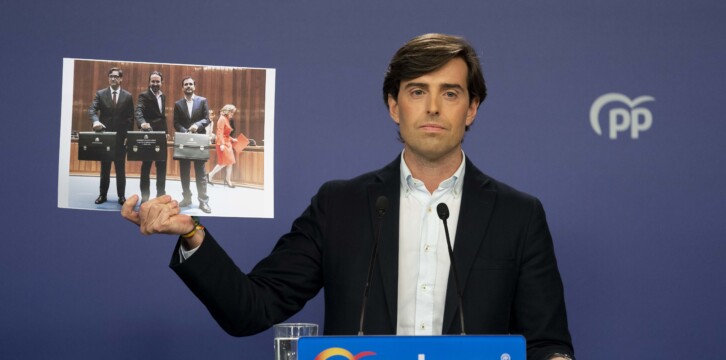 El vicesecretario de Comunicación, Pablo Montesinos, en rueda de prensa