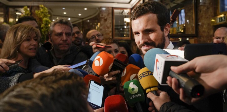 Pablo Casado asiste al Desayuno Informativo de la presidenta de la Comunidad de Madrid, Isabel Díaz Ayuso