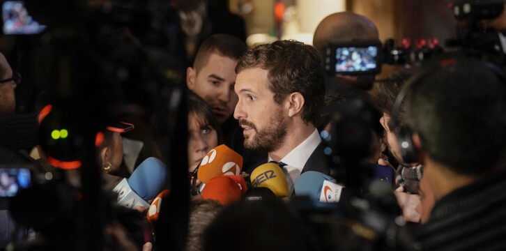 Pablo Casado asiste al Desayuno Informativo de la presidenta de la Comunidad de Madrid, Isabel Díaz Ayuso