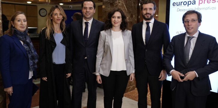 Pablo Casado asiste al Desayuno Informativo de la presidenta de la Comunidad de Madrid, Isabel Díaz Ayuso