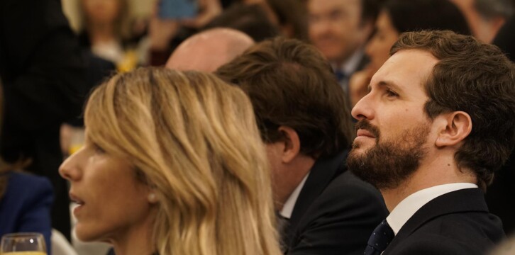Pablo Casado asiste al Desayuno Informativo de la presidenta de la Comunidad de Madrid, Isabel Díaz Ayuso