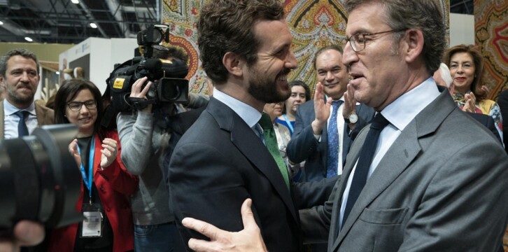 Pablo Casado y Alberto Núñez Feijóo, en FITUR 2020