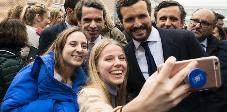Coloquio entre Pablo Casado y José María Aznar en la UFV.