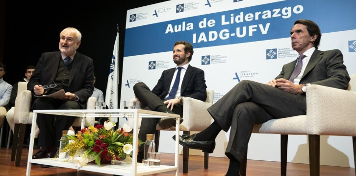 Coloquio entre Pablo Casado y José María Aznar en la UFV.