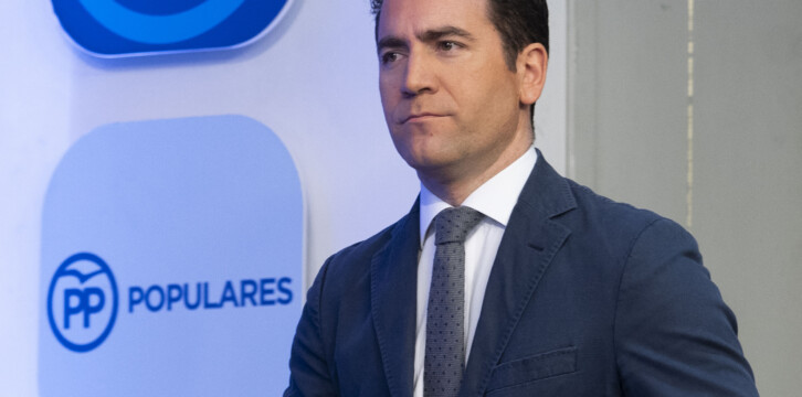 El secretario general, Teodoro García Egea, en rueda de prensa