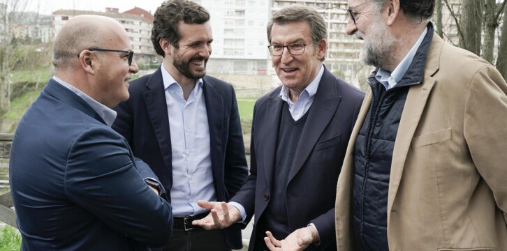 Pablo Casado, Mariano Rajoy, Alberto Núñez Feijóo y Mauel Baltar