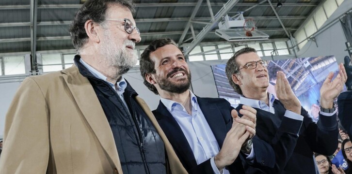 Pablo Casado, Mariano Rajoy y Alberto Núñez Feijóo