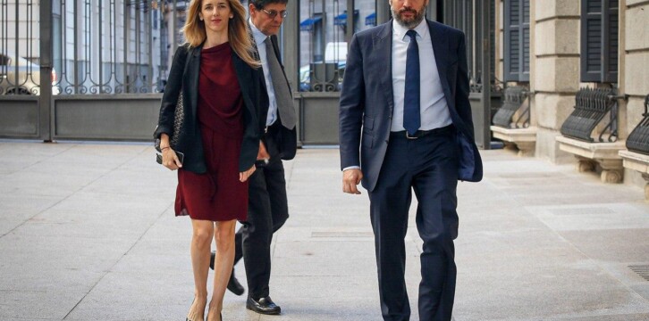 Cayetana Álvarez de Toledo y Guillermo Mariscal, a su llegada al Congreso de los Diputados