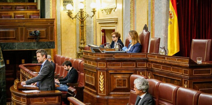 Jaime de Olano, durante el Pleno en el Congreso