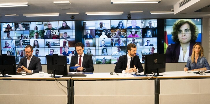 Videoconferencia con el Grupo Popular en el Congreso, el Senado y el Parlamento Europeo.