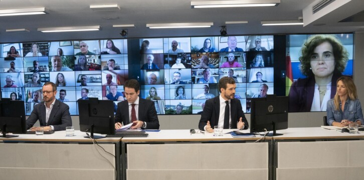 Videoconferencia con el Grupo Popular en el Congreso, el Senado y el Parlamento Europeo.