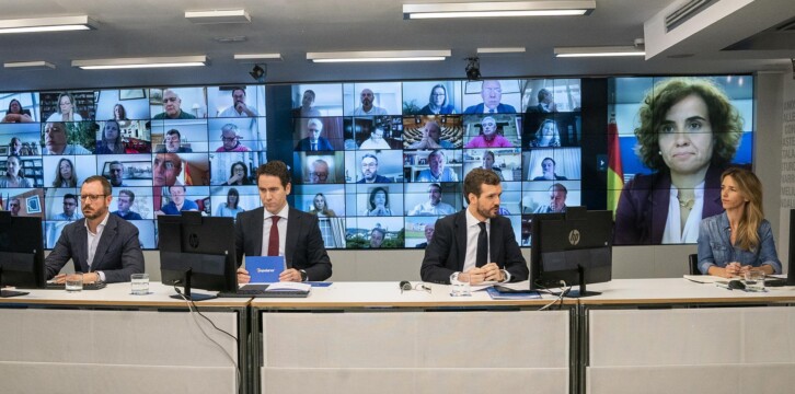 Videoconferencia con el Grupo Popular en el Congreso, el Senado y el Parlamento Europeo.