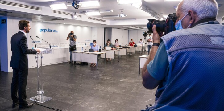 Pablo Casado, en rueda de prensa tras la reunión del Comité de Dirección