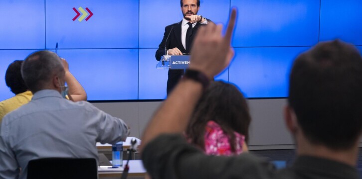 Pablo Casado, en rueda de prensa tras la reunión del Comité de Dirección
