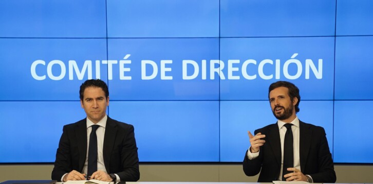 Pablo Casado y Teodoro García Egea en el Comité de Dirección del Partido Popular