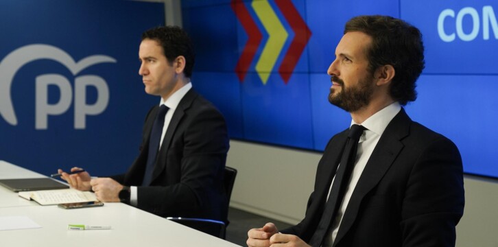Pablo Casado y Teodoro García Egea en el Comité de Dirección del Partido Popular