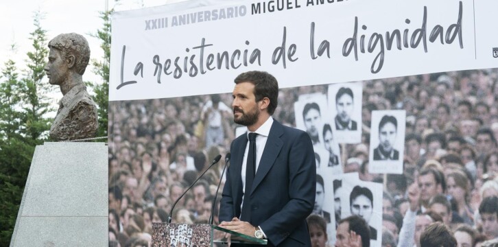 Pablo Casado en la Ofrenda floral a Miguel Ángel Blanco en Madrid
