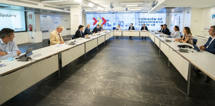 Pablo Casado en la Comisión de seguimiento COVID-19 del PP