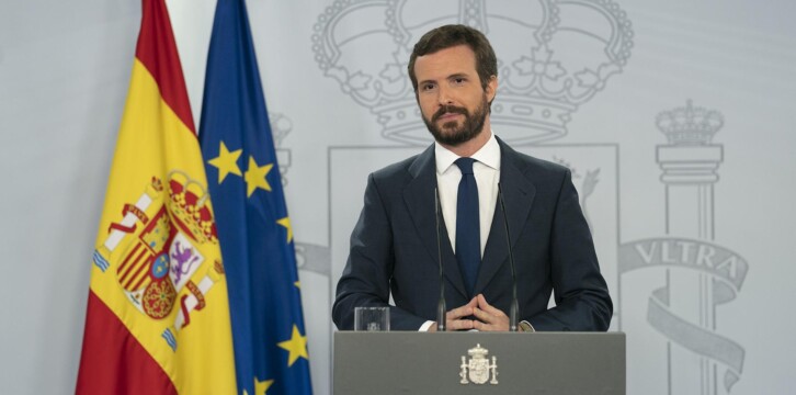 Fotos encuentro entre Pedro Sanchez y Pablo Casado en Moncloa