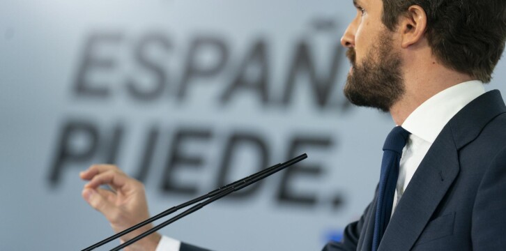 Fotos encuentro entre Pedro Sanchez y Pablo Casado en Moncloa