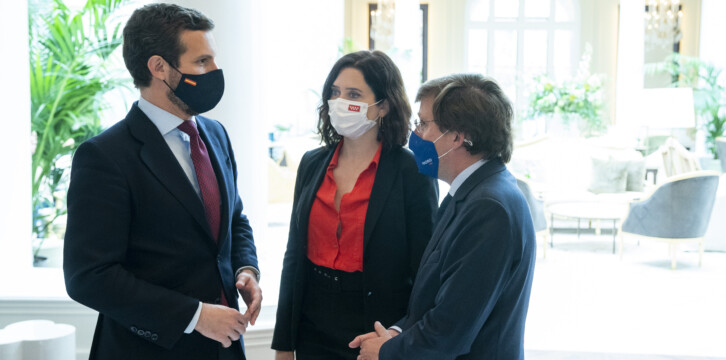 Pablo Casado asiste al encuentro NEF Online Ciírculo Confianza con Isabel Días Ayuso y Jose Luís Martínez Almeida