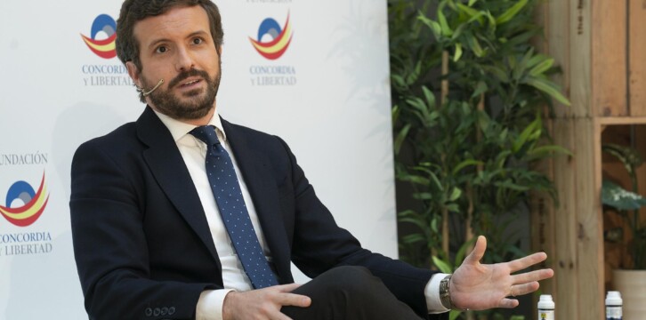 Pablo Casado en un acto de la Fundación Concordia y Libertad